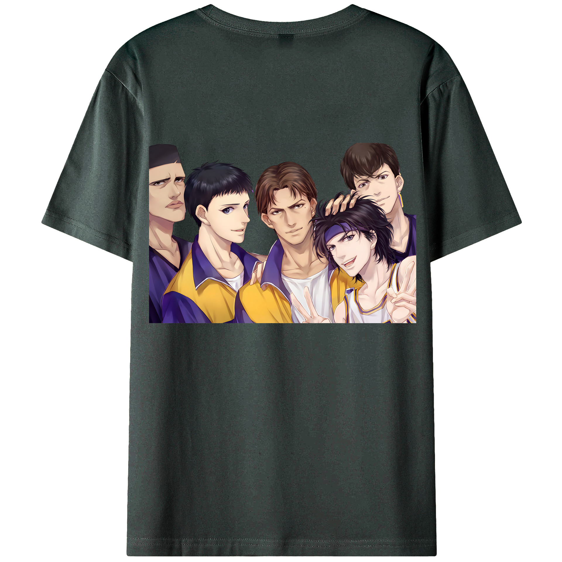（画像用） SLAM DUNK／スラムダンク 綿100％ メンズ半袖Tシャツ（バックプリント） 通気性